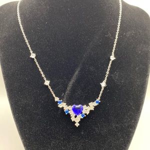 Sterling silver necklace with rhinestones